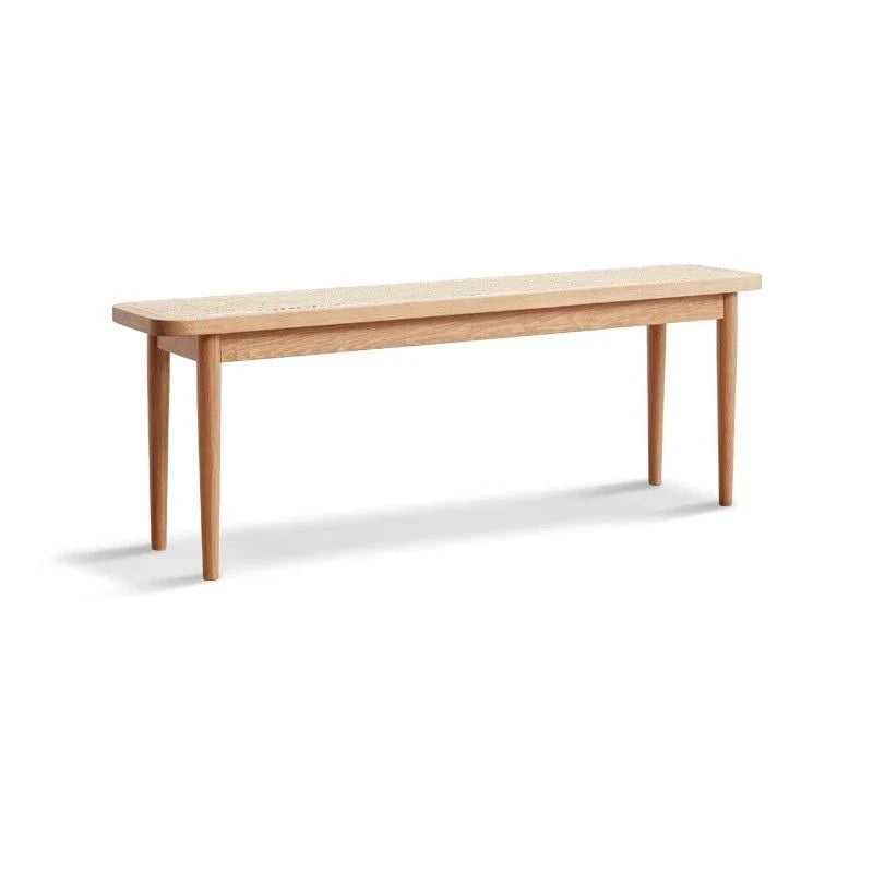 Contemporary Modern Solid Oak Wood Dining Bench – Minimalist Seating with Straight Legs for Dining Room & Entryway