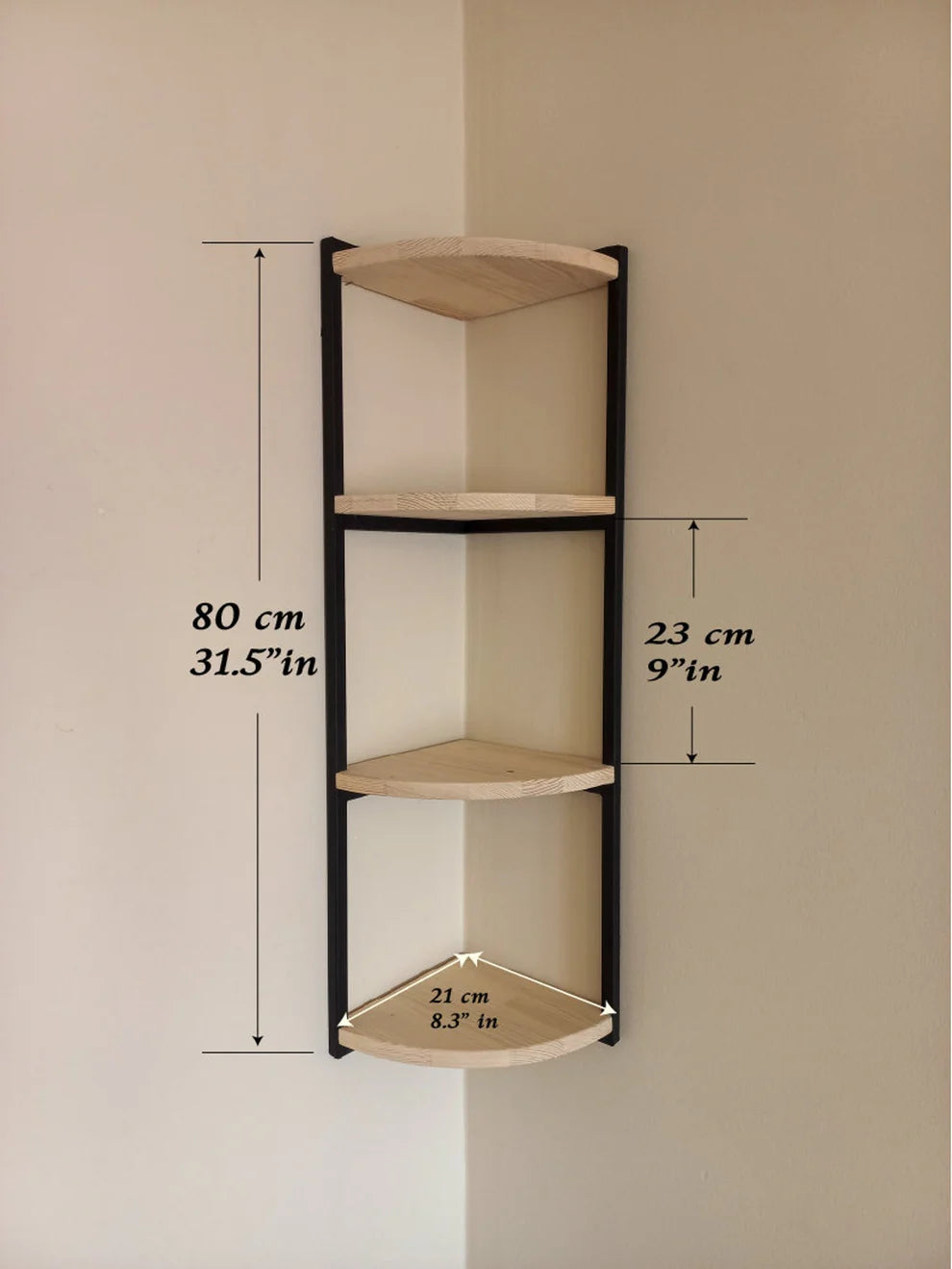 Corner Shelves for Wall, Metal Wood Shelf, Bookshelf
