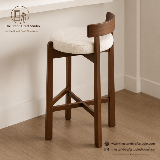 Minimalist Wooden Counter Stool – Durable Modern Kitchen Seating