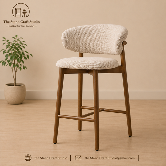 Modern Bar Stools Chair with Curved Backrest for Kitchen