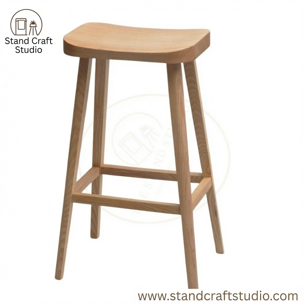Minimalist Wooden Bar Stool for Kitchen & Bar