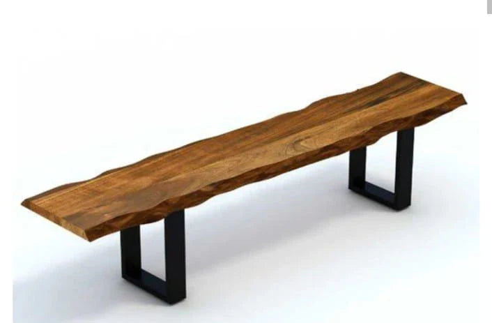Live Edge Wooden Bench – Rustic Solid Wood Seating