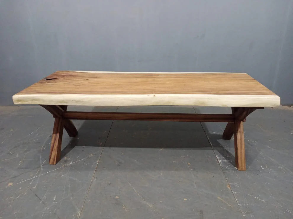 Handcrafted Live Edge Solid Wood Dining Table – Rustic Modern Design