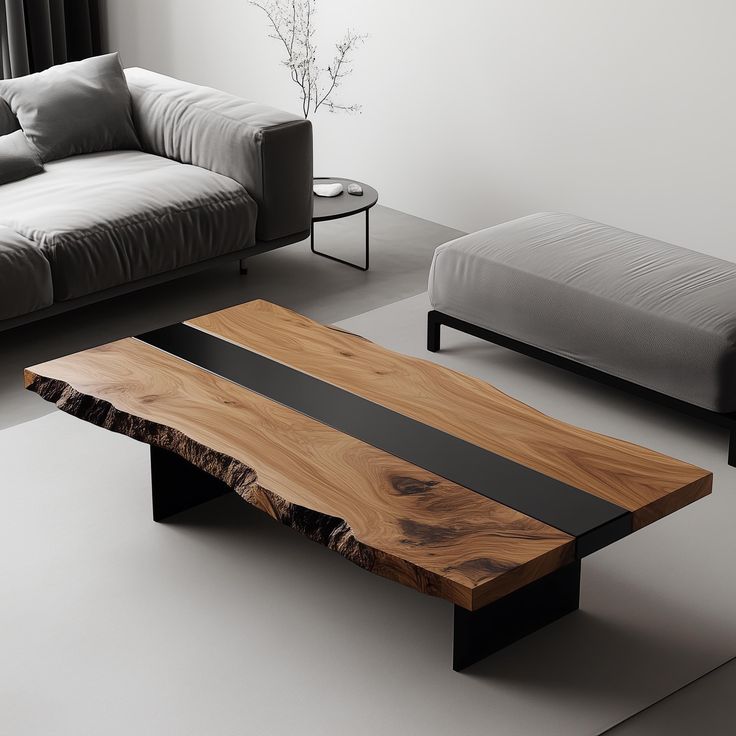 Handcrafted live edge table featuring natural wood grain and organic contours