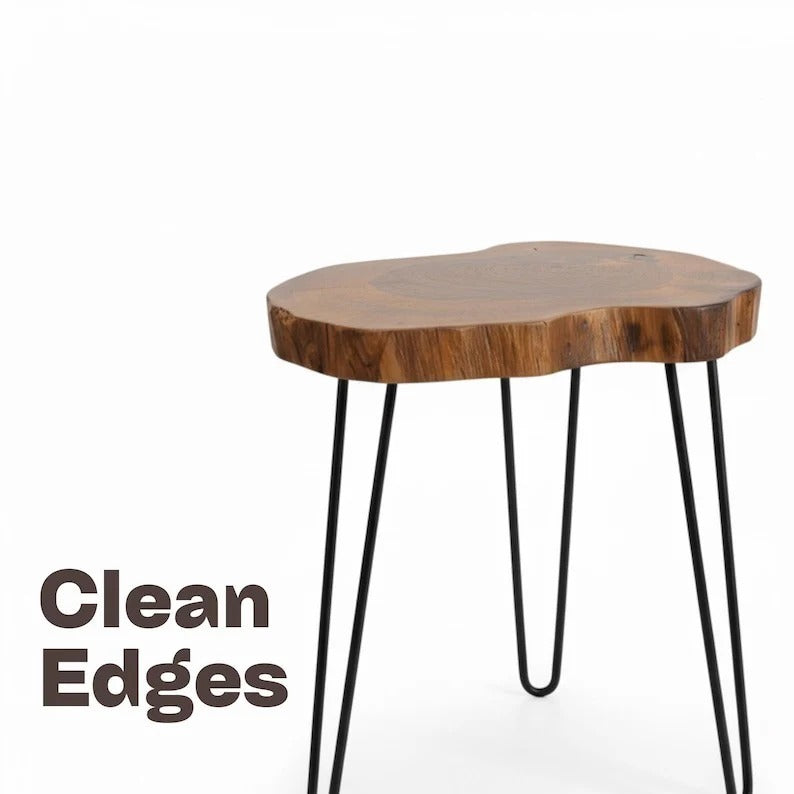 Live Edge Sheesham Coffee Table Set (Individual Tables Available) | Rustic Side Tables