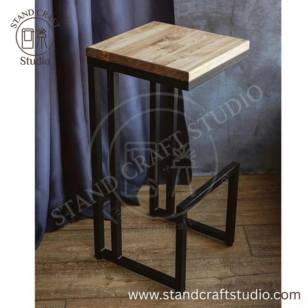 Loft Bar Stool with Solid Wood