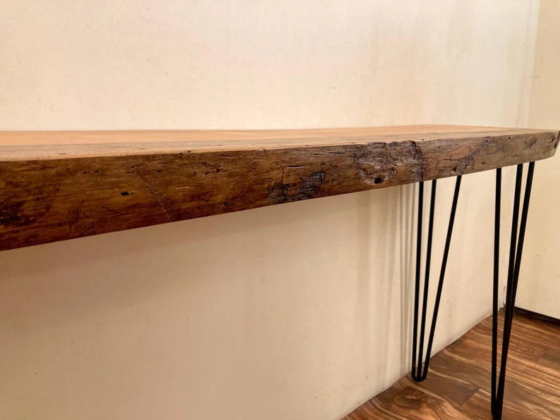 Live Edge Sofa Table – Handmade Natural Wood Console & Rustic Entryway Table