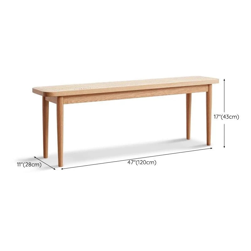 Contemporary Modern Solid Oak Wood Dining Bench – Minimalist Seating with Straight Legs for Dining Room & Entryway