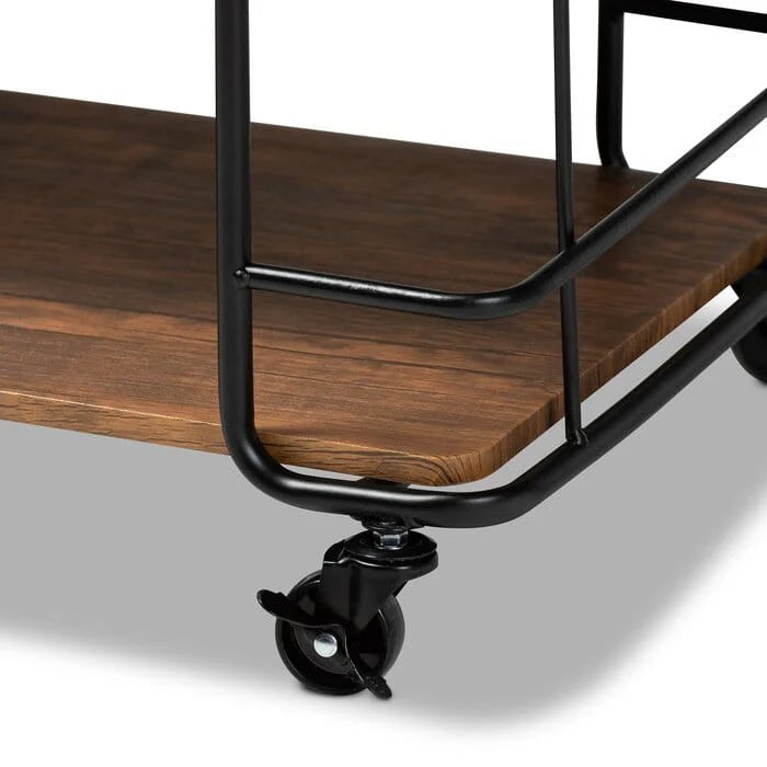 Modern Industrial Serving Cart with Wheels for Kitchen & Bar