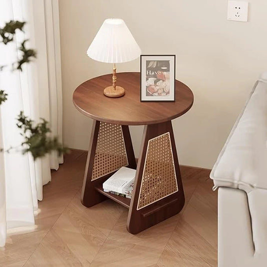 Modern Solid Wood Living Room Coffee Table – Large Double-Layer Cocktail Table – Easy to Clean Design