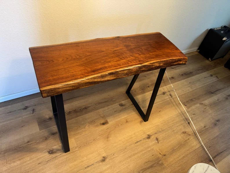 Black Sheesham Live Edge Z Leg End Table