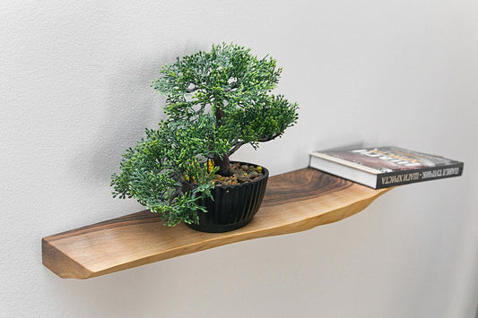 Live Edge Sheesham Floating Shelves, Reclaimed Industrial Wooden Floating Shelves,