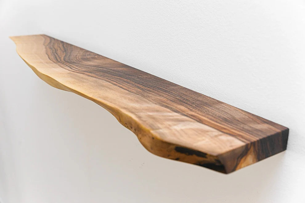 Live Edge Sheesham Floating Shelves, Reclaimed Industrial Wooden Floating Shelves,
