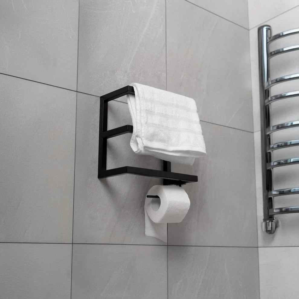 Metal Bathroom Shelf, Toilet Paper Holder Wall Mount