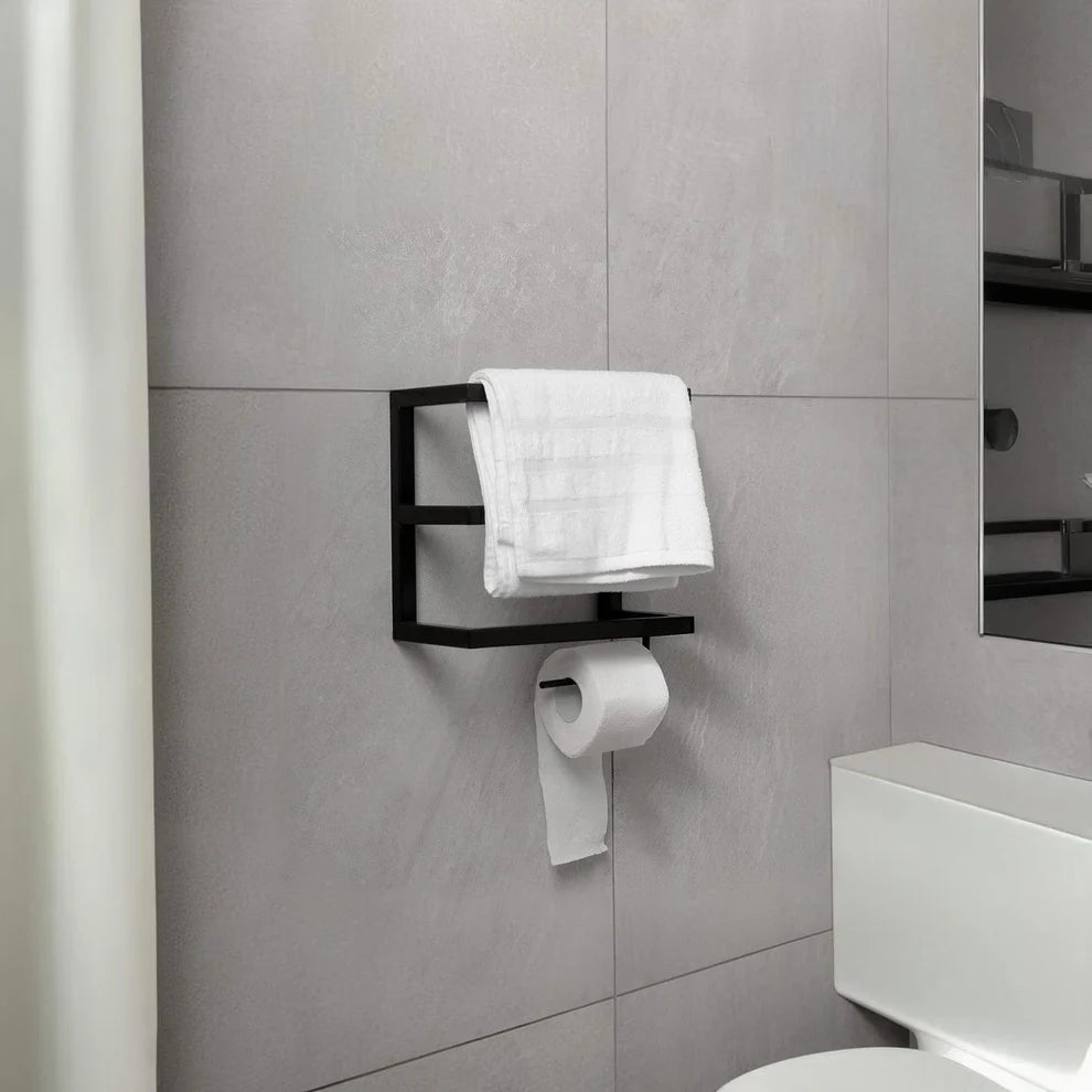 Metal Bathroom Shelf, Toilet Paper Holder Wall Mount