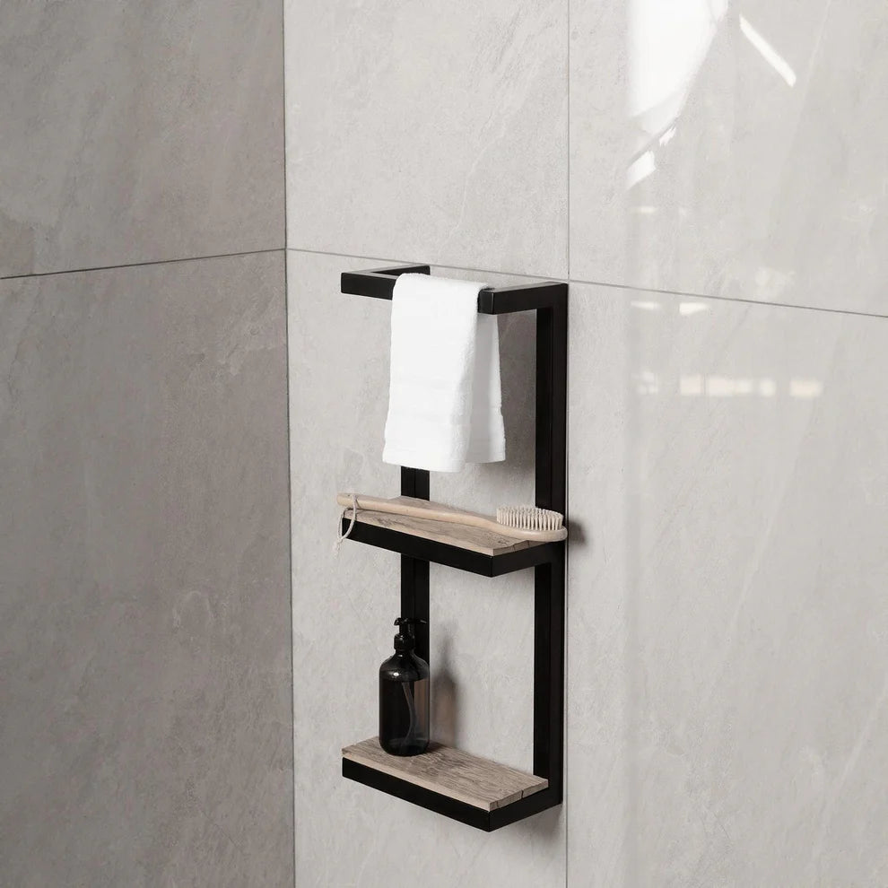 Bathroom Shelf with Towel Bar, Floating bathroom shelf
