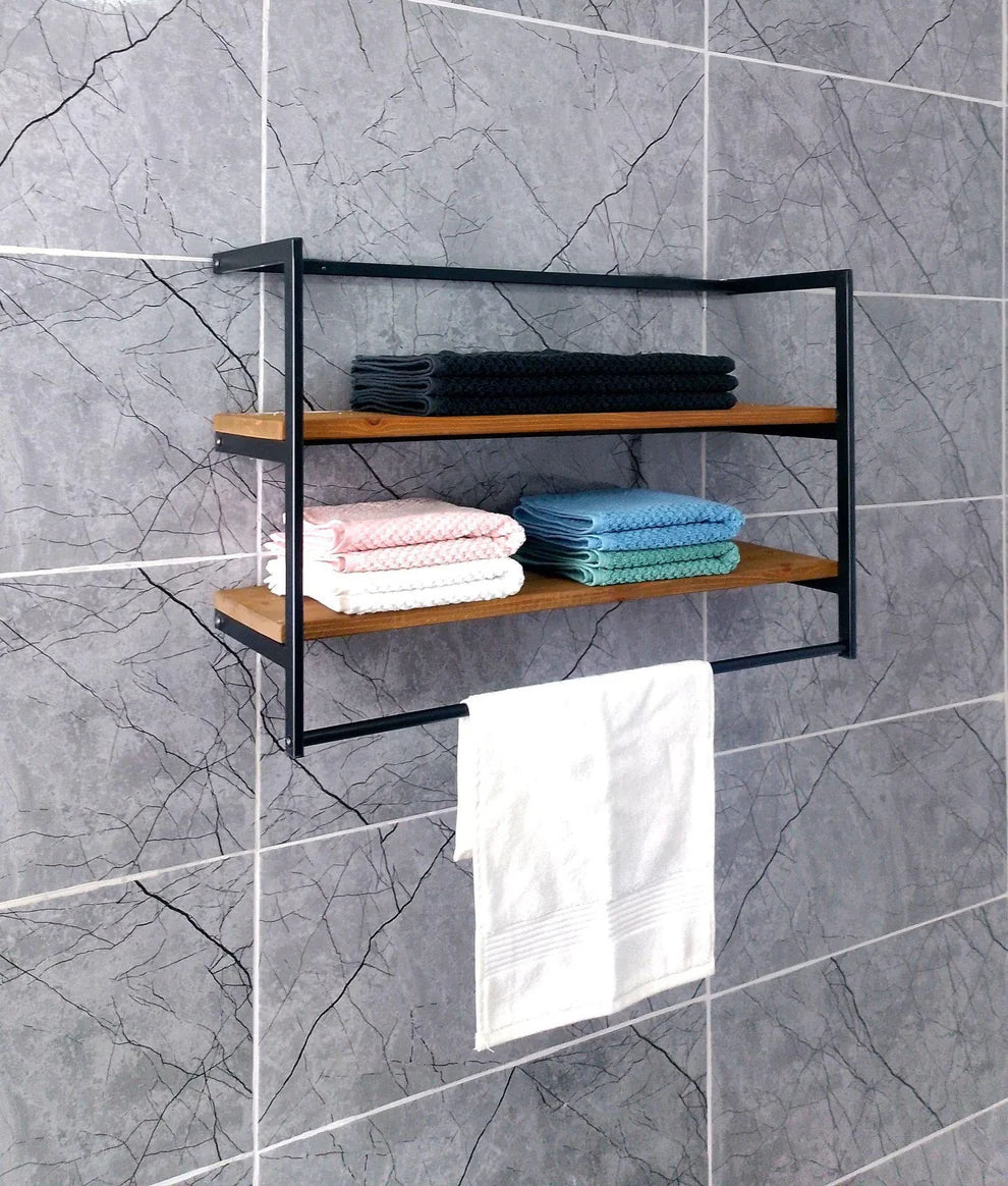 Wall Mounted Towel Rack With Drying Bar