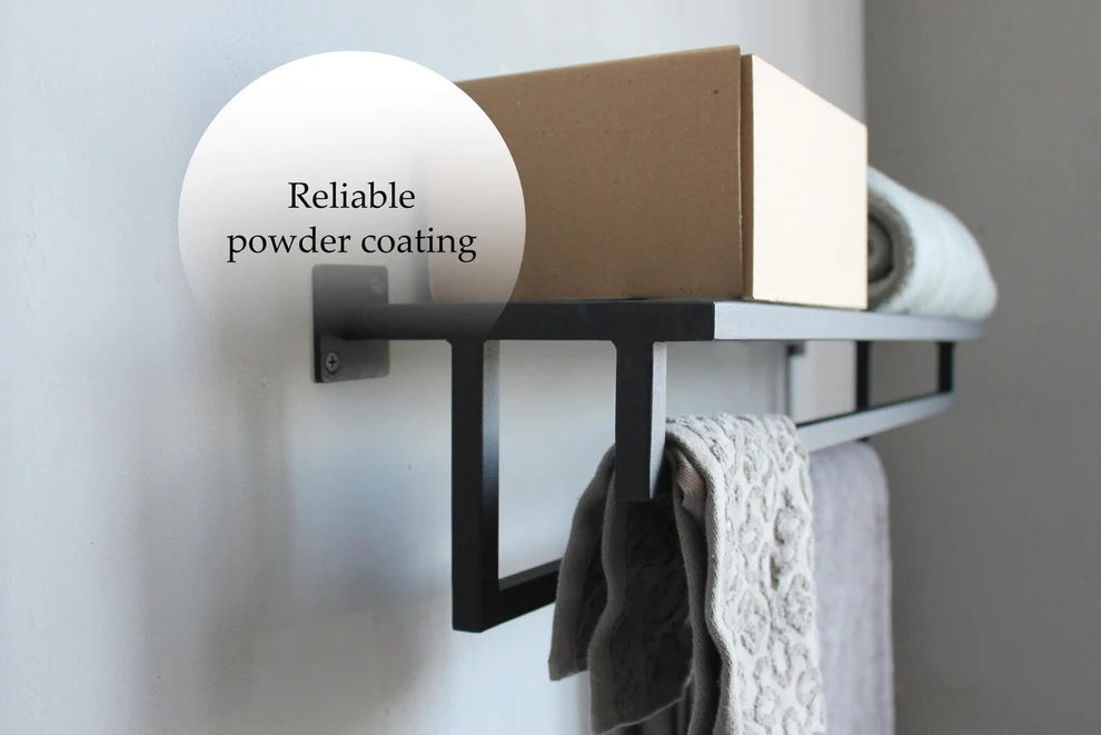 Bathroom Towel Rack, Towel Holder, Wall Mount Metal Towel Storage,