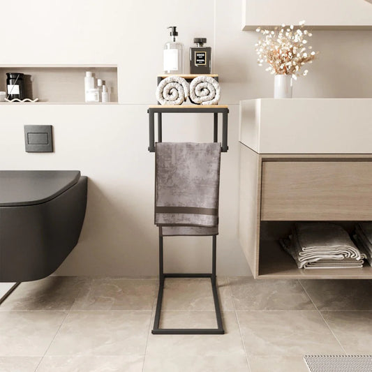 Modern Towel Holder, Industrial Bathroom Organizer