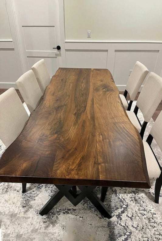Sheesham Wood Dining Table – High-Quality Rustic Solid Wood Table | Custom Handmade Kitchen & Dining Room Table