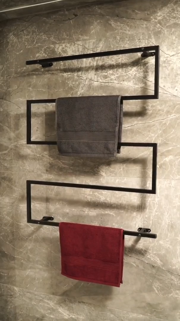 Wall Mounted Towel Rack, Industrial Bathroom Organizer
