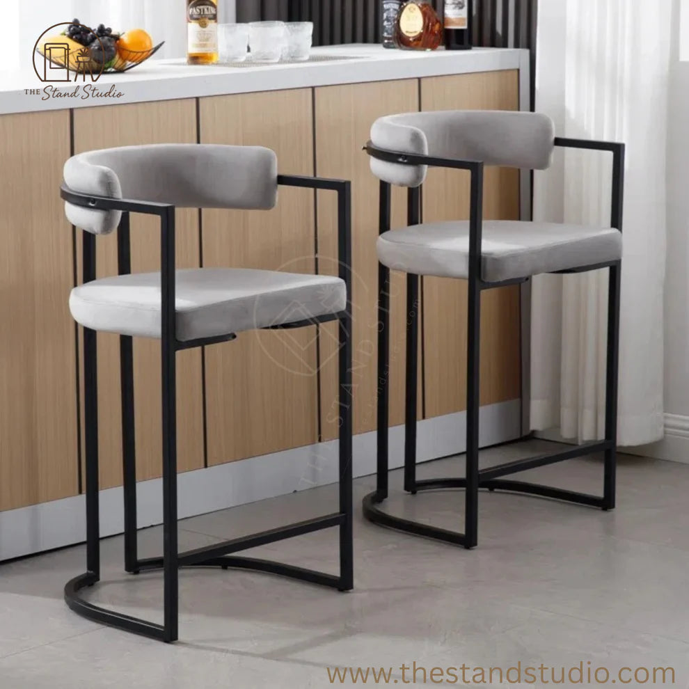 Industrial Style Metallic Frame Bar Chair
